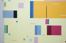 Kramer’s modern and graphic paintings express lyrical, geometric abstraction via a harmonic interplay of syncopated shapes of various sizes … Image 6