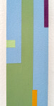 This contemporary colourful geometric vertical painting is by Burton Kramer. Image 9