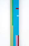 This contemporary colourful geometric vertical painting is by Burton Kramer. Image 6