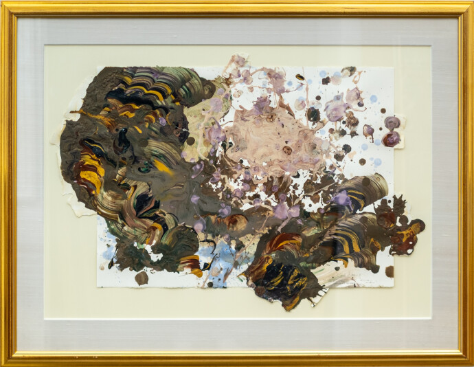 This abstract expressionist painting is by Carol Sutton.