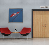 This acrylic pop art painting of a Canadian flag is by Charles Pachter. Image 13