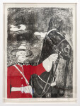A portrait of a Canadian Mountie and his horse are the subject of this unique 1970 print (edition 1 of 1) by Charles Pachter. Image 2