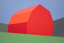 This pop art painting of a red barn was created by Charles Pachter. Image 6