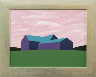 Purple Barn Green Field