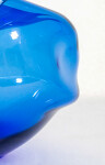 The contemporary blue glass tabletop sculpture is by Cheryl Wilson Smith. Image 8