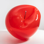 This contemporary red glass bubble tabletop sculpture is by Cheryl Wilson Smith. Image 2