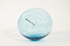 The contemporary blue glass tabletop sculpture is by Cheryl Wilson Smith. Image 5