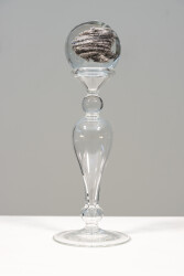 This contemporary table top clear glass piece is by Cheryl Wilson Smith.