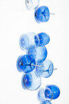 This contemporary cerulean colored glass wall sculpture was created by Cheryl Wilson Smith. Image 4