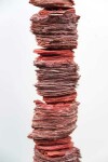 Paper-thin layers of deep red glass frit (special ground glass) are carefully stacked in these striking columns created by Canadian artist C… Image 4