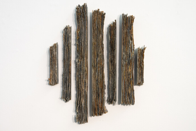 This contemporary glass wall sculpture is inspired by nature.