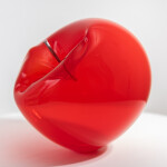 This contemporary red glass bubble tabletop sculpture is by Cheryl Wilson Smith. Image 3