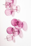 This contemporary wall sculpture of pink bubbles is hand-made from blown glass. Image 10