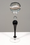 This contemporary table top, clear and black glass piece, is by Cheryl Wilson Smith. Image 2