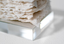 This contemporary table top white glass sculpture is by Cheryl Wilson Smith. Image 11