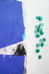 This contemporary wall sculpture features turquoise coloured glass bubbles. Image 7