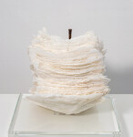 This contemporary table top white glass sculpture is by Cheryl Wilson Smith. Image 3
