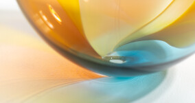 This contemporary rainbow-coloured glass bubble tabletop sculpture is by Cheryl Wilson Smith. Image 7