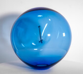 The contemporary blue glass tabletop sculpture is by Cheryl Wilson Smith. Image 5