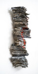 This contemporary glass wall sculpture resembles rock. Image 3