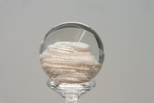 This contemporary table top clear glass piece is by Cheryl Wilson Smith. Image 6