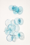 This contemporary wall sculpture features bubbles of blue glass. Image 6