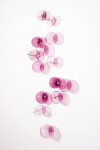 This contemporary wall sculpture of pink bubbles is hand-made from blown glass. Image 2