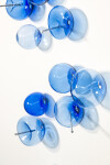 This contemporary cerulean colored glass wall sculpture was created by Cheryl Wilson Smith. Image 8
