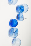 This contemporary cerulean colored glass wall sculpture was created by Cheryl Wilson Smith. Image 6