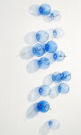 This contemporary cerulean colored glass wall sculpture was created by Cheryl Wilson Smith. Image 3