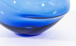 The contemporary blue glass tabletop sculpture is by Cheryl Wilson Smith. Image 9
