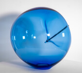 The contemporary blue glass tabletop sculpture is by Cheryl Wilson Smith. Image 6