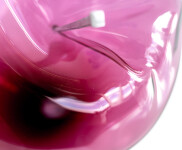 This contemporary pink glass tabletop sculpture is by Cheryl Wilson Smith. Image 7