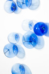 This contemporary cerulean colored glass wall sculpture was created by Cheryl Wilson Smith. Image 9