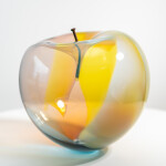 This contemporary rainbow-coloured glass bubble tabletop sculpture is by Cheryl Wilson Smith. Image 2