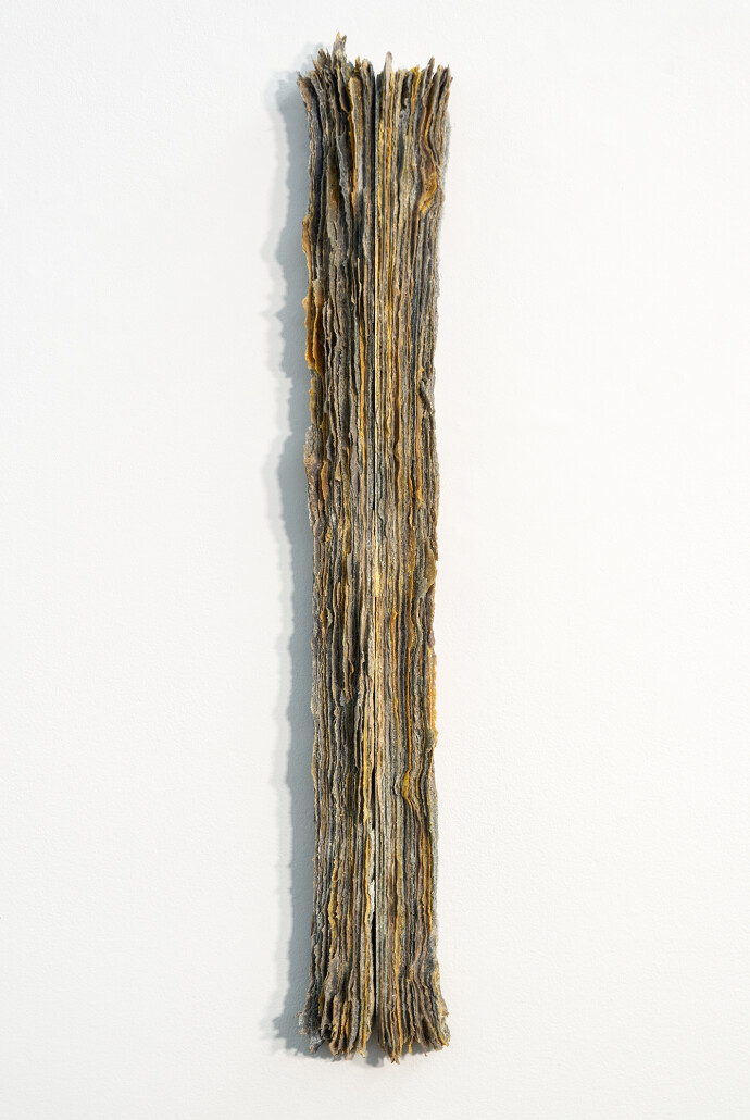 This contemporary glass wall sculpture is inspired by nature.