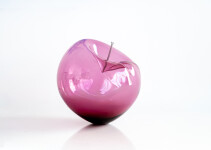 This contemporary pink glass tabletop sculpture is by Cheryl Wilson Smith. Image 5