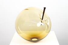This contemporary amber glass tabletop sculpture is by Cheryl Wilson Smith. Image 7