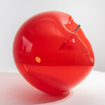 This contemporary red glass bubble tabletop sculpture is by Cheryl Wilson Smith. Image 5