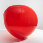 This contemporary red glass bubble tabletop sculpture is by Cheryl Wilson Smith. Image 4