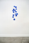 This contemporary lapis-colored glass wall sculpture was created by a Canadian artist. Image 4