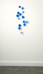 This contemporary cerulean colored glass wall sculpture was created by Cheryl Wilson Smith. Image 13