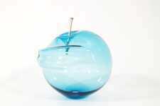 This contemporary blue glass tabletop sculpture is by Cheryl Wilson Smith. Image 4