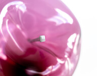 This contemporary pink glass tabletop sculpture is by Cheryl Wilson Smith. Image 6