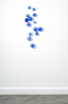This contemporary wall sculpture features bubbles of lapis blue glass. Image 8