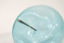 The contemporary blue glass tabletop sculpture is by Cheryl Wilson Smith. Image 2