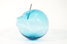 This contemporary blue glass tabletop sculpture is by Cheryl Wilson Smith. Image 5