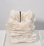 This contemporary table top white glass sculpture is by Cheryl Wilson Smith. Image 5