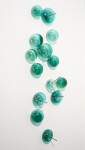 This contemporary wall sculpture features turquoise coloured glass bubbles. Image 2