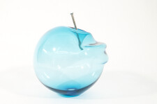 This contemporary blue glass tabletop sculpture is by Cheryl Wilson Smith. Image 6